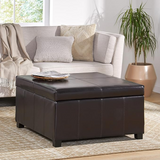 Christopher Knight Home® Birch Wood Leg Upholstered Storage Ottoman with Ample Space - Contemporary Design, 35.25