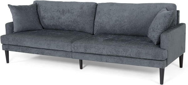 English Elm Christopher Knight Home® - 3 Seater Sofa - Elegant Charcoal Fabric, Modern Design With Plush Cushions & Durable Rubberwood Frame 69573.00ACCL_69573.00BCCL