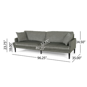 English Elm Christopher Knight Home® - 3 Seater Sofa - Modern Grey Fabric Couch With Tapered Legs, Plush Cushions & Accent Pillows For Comfort 69573.00AGRY_69573.00BGRY