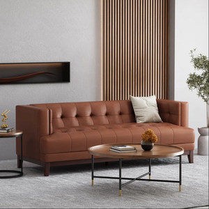 Christopher Knight Home® - Noble House - Raintree Mid Century Modern Faux Leather Tufted 3 Seater Sofa