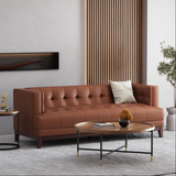 Christopher Knight Home® Raintree Mid Century Modern Faux Leather Tufted 3 Seater Sofa