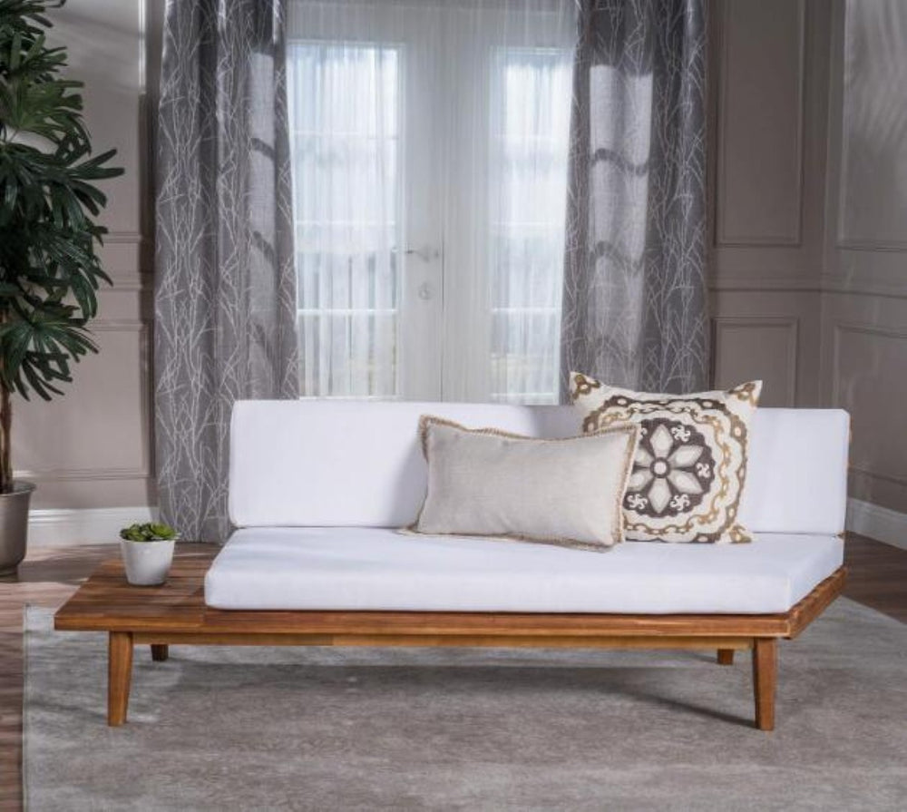 English Elm Hillcrest Solid Acacia Corner Sofa with Built-in Side Table for Outdoor Living 61288.00LSBWHI