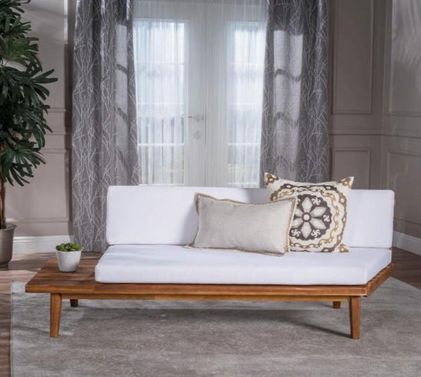 English Elm Hillcrest Solid Acacia Corner Sofa with Built-in Side Table for Outdoor Living 61288.00LSBWHI