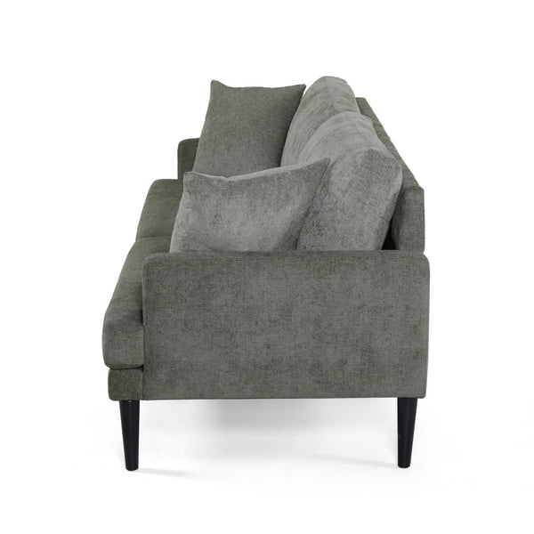 English Elm Christopher Knight Home® - 3 Seater Sofa - Modern Grey Fabric Couch With Tapered Legs, Plush Cushions & Accent Pillows For Comfort 69573.00AGRY_69573.00BGRY