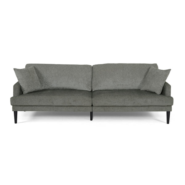 English Elm Christopher Knight Home® - 3 Seater Sofa - Modern Grey Fabric Couch With Tapered Legs, Plush Cushions & Accent Pillows For Comfort 69573.00AGRY_69573.00BGRY