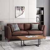 Christopher Knight Home® - Noble House - Warbler Contemporary Faux Leather Upholstered 3 Seater Sofa