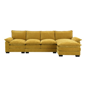 Hearth and Haven Quasar 118x55" 3-Piece L-Shaped Sectional Sofa with Chaise, Ginger GS109015AAL