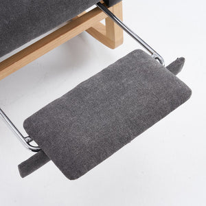 English Elm LY-5104 High Back Gray Accent Rocking Chair with Footrest, Foam+Spring Comfort, Rubber Wood Legs, Cozy Support for Living Room Nursery (38.36W x 39.76H) W2231P167565