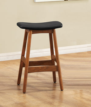 English Elm Solid Walnut Finish Counter Height Stools Set of 2 — Mid-Century Faux Leather Seats, Matte Frame, Sleek Dining Barstools Black 39.5 L x 16 W x 6.5 H B011P172706