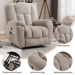 English Elm Power Lift Recliner with Heat Massage Infinite Positions and Usb for Senior Living W1807S00024
