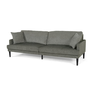 English Elm Christopher Knight Home® - 3 Seater Sofa - Modern Grey Fabric Couch With Tapered Legs, Plush Cushions & Accent Pillows For Comfort 69573.00AGRY_69573.00BGRY