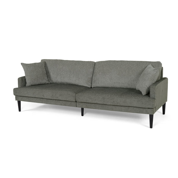 English Elm Christopher Knight Home® - 3 Seater Sofa - Modern Grey Fabric Couch With Tapered Legs, Plush Cushions & Accent Pillows For Comfort 69573.00AGRY_69573.00BGRY