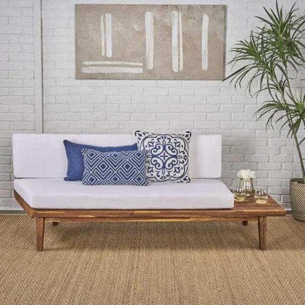 English Elm Hillcrest Solid Acacia Corner Sofa with Built-in Side Table for Outdoor Living 61288.00RSBWHI