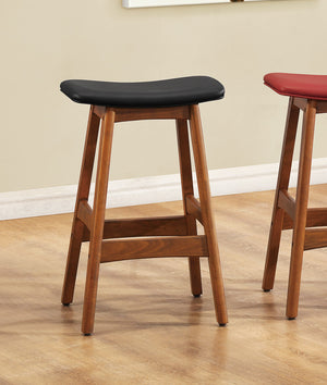English Elm Solid Walnut Finish Counter Height Stools Set of 2 — Mid-Century Faux Leather Seats, Matte Frame, Sleek Dining Barstools Black 39.5 L x 16 W x 6.5 H B011P172706