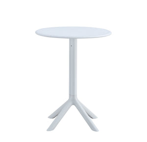 English Elm 3 Piece Outdoor Bistro Set Stackable Chairs Ocean Plastic Minimalist Patio Table Antique White W370P165807