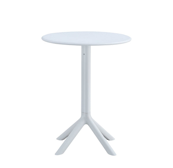 English Elm 3 Piece Outdoor Bistro Set Stackable Chairs Ocean Plastic Minimalist Patio Table Antique White W370P165807