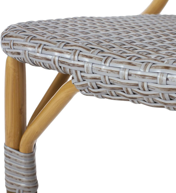 English Elm Outdoor Pe Rattan Bistro Chair Set of 2 with Powder-coated Aluminum Frame Patio 71420.00BGRY