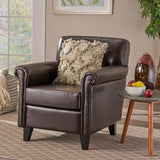 Christopher Knight Home® Veronica Tufted Club Chair in Brown Bonded Leather - 34.65