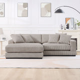 English Elm 106.28Inch Sectional Couch Covers L Shaped Sofa Covers Chaise Lounge Cover 2 Pieces Sofa Cover Soft With 6 Piece s Pillows For Living Room,Office.