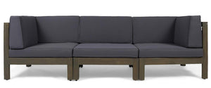 English Elm Brava Solid Acacia Cross-back Outdoor Armchair with Water-resistant Cushion Patio Seating 64491.00-64492.00-64493.00DGY