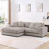 English Elm 106.28Inch Sectional Couch Covers L Shaped Sofa Covers Chaise Lounge Cover 2 Pieces Sofa Cover Soft With 6 Piece s Pillows For Living Room,Office.