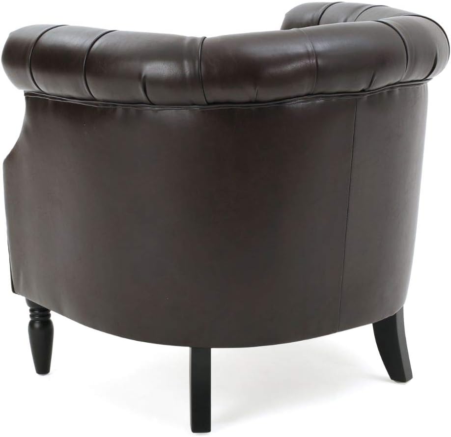 English Elm Christopher Knight Home® - CLUB Velvet Accent Chair with Kiln-Dried Legs — Plush Mid-Century Design, Compact Luxurious Seating Brown 33.25 L x 29.5 W x 24.75 H 59259.00PU