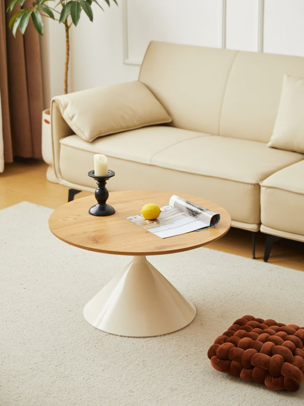English Elm Round Nesting Coffee Table Set Wood Veneer Mdf Top Steel Base Living Room Accent W347S00004