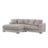 English Elm 106.28Inch Sectional Couch Covers L Shaped Sofa Covers Chaise Lounge Cover 2 Pieces Sofa Cover Soft With 6 Piece s Pillows For Living Room,Office.