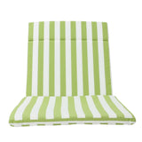 Christopher Knight Home® - Noble House - Salem Outdoor Green And White Stripe Water Resistant Chaise Lounge Cushions - Set Of 2