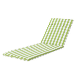 Christopher Knight Home® - Noble House - Salem Outdoor Green And White Stripe Water Resistant Chaise Lounge Cushions - Set Of 2