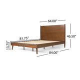 Christopher Knight Home® - Noble House - - Okioki Mid Century Wood Bed, Medium Brown Queen Bed