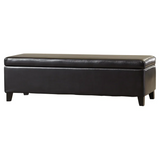 Christopher Knight Home® Hartford Bonded Leather Storage Ottoman Bench with Hidden Storage, Dark Stained Feet - 50.50 x 19.25 x 15.75