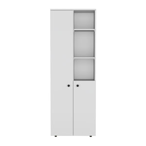 English Elm Konik Tall 67-Inch Kitchen Pantry Cabinet with Three Doors, Three Exterior Shelves, Slim Storage Solution White 70.1 L x 16.5 W x 5.5 H B070P173166