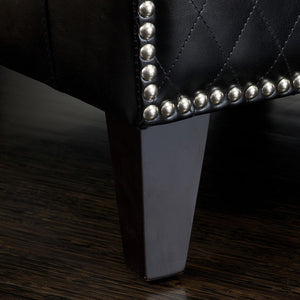 English Elm Christopher Knight Home® - MIA Black PU Club Chair with Quilted Seat, Stud Accents & Curved Back, Modern Comfort 28.75x29.75x30 in 52435.00PUBLK