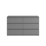 3-Tier Dresser with 6 Drawers, Grey