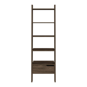 English Elm Hamburg Ladder Bookcase with Five Shelves & Drawer, Brown Engineered Wood, Sturdy Stylish Storage B128P148919