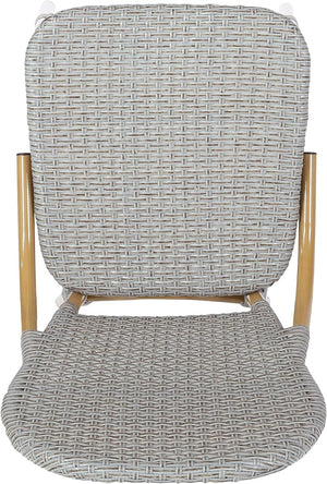 English Elm Outdoor Pe Rattan Bistro Chair Set of 2 with Powder-coated Aluminum Frame Patio 71420.00BGRY