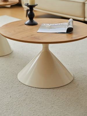 English Elm Round Nesting Coffee Table Set Wood Veneer Mdf Top Steel Base Living Room Accent W347S00004