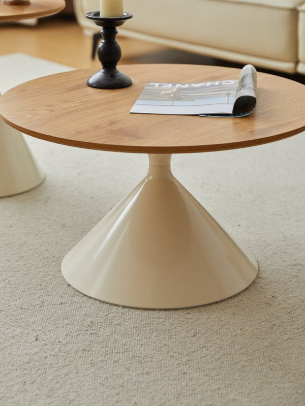 English Elm Round Nesting Coffee Table Set Wood Veneer Mdf Top Steel Base Living Room Accent W347S00004