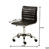 English Elm Fremo Chromel Adjustable Air Lift Office Chair, Black