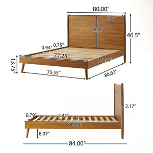 English Elm Christopher Knight Home® - Cohron Solid Wood Platform Bed – Mid-Century Modern King Bed With Natural Finish & Sturdy Support 67062.00-K-P_67062.00-K-H