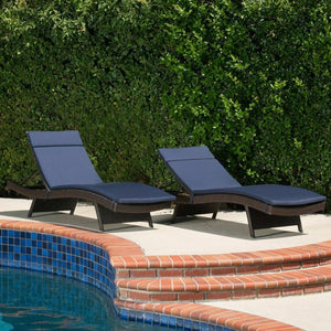 English Elm Christopher Knight Home® - 52005.00Cush-Nvy Stylish Navy Blue Chaise Lounge Cushions – Set Of 2 For Ultimate Outdoor Comfort! N775P176395N