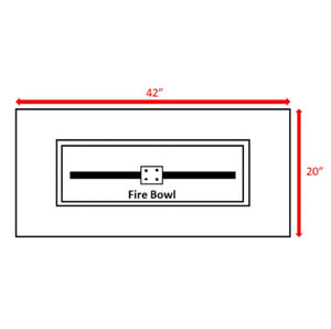 English Elm Concrete Propane Outdoor Fire Pit Table with 50,000 BTU, 16"H x 42"W x 20"D, Lava Rock Fill, Cover Included Gray B120P162827