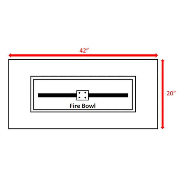 English Elm Concrete Propane Outdoor Fire Pit Table with 50,000 BTU, 16"H x 42"W x 20"D, Lava Rock Fill, Cover Included Gray B120P162827