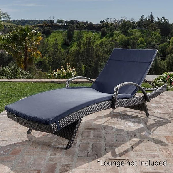 English Elm Christopher Knight Home® - 52005.00Cush-Nvy Stylish Navy Blue Chaise Lounge Cushions – Set Of 2 For Ultimate Outdoor Comfort! N775P176395N