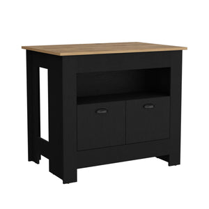 English Elm Arlet Kitchen Island Cabinet With Two Doors, Open Shelf, Durable Finish & Versatile Storage Solutions B200P173165