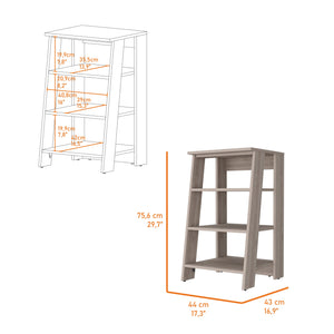English Elm Phoenix Linen Cabinet with Four Open Shelves and Mid-Century Legs, Engineered Wood Organizer for Bath Bedroom Storage and Display Light Gray 36 L x 20 W x 3 H B128P148958
