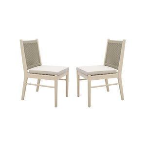 English Elm Cordoba Acacia Wood Rope Wrapped Dining Chairs Artisan Set of Two for Any Room 74435.00