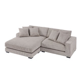 English Elm 106.28Inch Sectional Couch Covers L Shaped Sofa Covers Chaise Lounge Cover 2 Pieces Sofa Cover Soft With 6 Piece s Pillows For Living Room,Office.