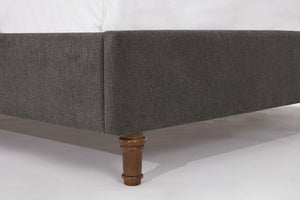 English Elm Harper Queen Upholstered Velvet Headboard 54" Tall — Elegant Curved Wingback, No Box Spring Needed, Walnut Feet B083P152031
